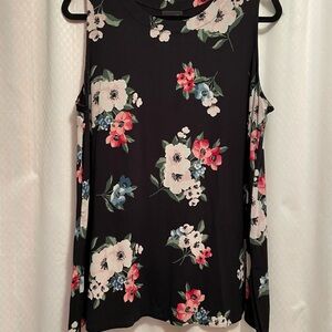 J. Jill Black and Cream and Red Sleeveless Tank Top